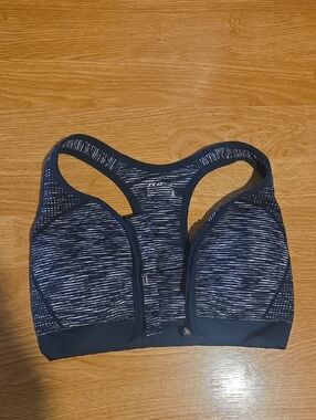 Jockey Navy Front Zip Racerback Sports Bra